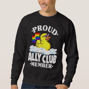 Proud Ally Klubb medlem Rubber Anka Rainbow Gay Le Lång Ärmad Tröja