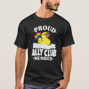 Proud Ally Klubb medlem Rubber Anka Rainbow Gay Le T Shirt