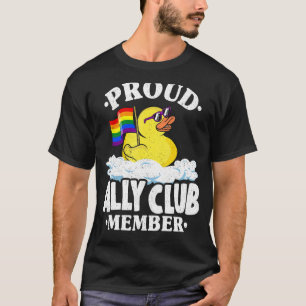 Proud Ally Klubb medlem Rubber Anka Rainbow Gay Le T Shirt