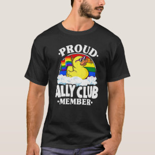 Proud Ally Klubb medlem Rubber Anka Rainbow Gay Le T Shirt