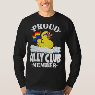 Proud Ally Klubb medlem Rubber Anka Rainbow Gay Le T Shirt