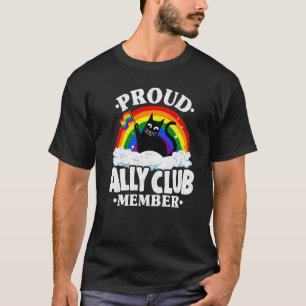 Proud Ally Klubb Member Cat Rainbow Gay pride Lesb T Shirt