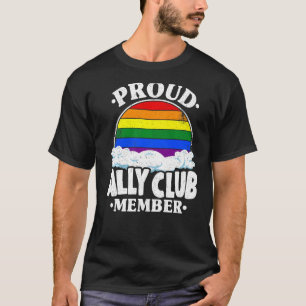 Proud Ally Klubb Member Rainbow Flagga Gay pride L T Shirt
