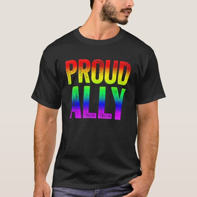 Proud Ally LGBT Pride Gift T Shirt (Framsida)
