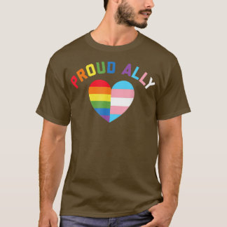Proud Ally LGBT Rainbow Heart Månad i Gay pride  T Shirt