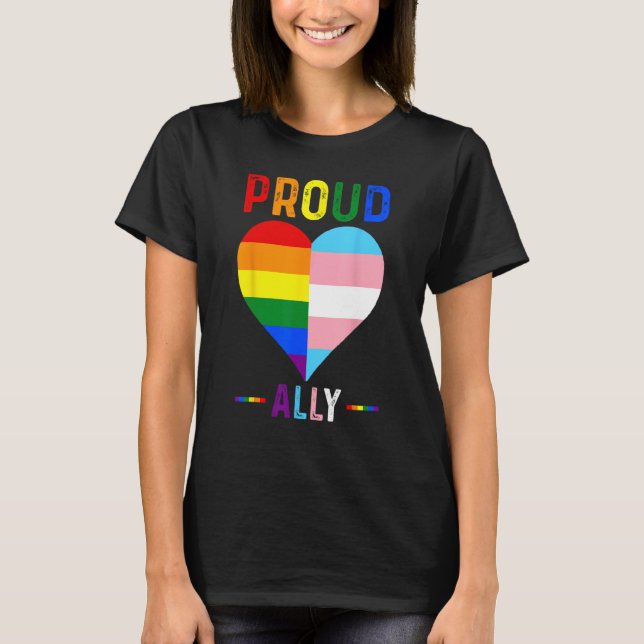 Proud Ally  LGBTQ+ Pride month LGBT Flag Proud All T Shirt (Framsida)