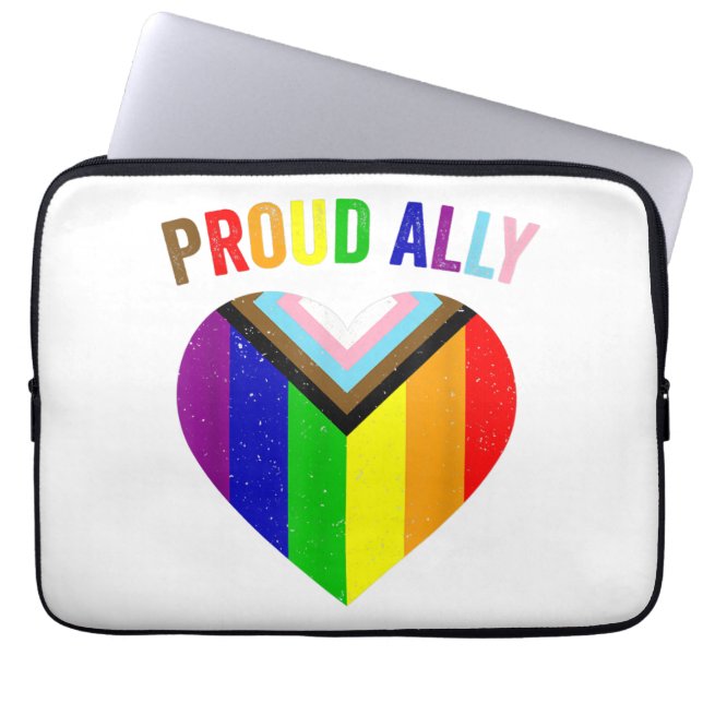 Proud Ally LGBTQAI Gay POC Transgender Pride Flagg Laptop Fodral (Framsidan)