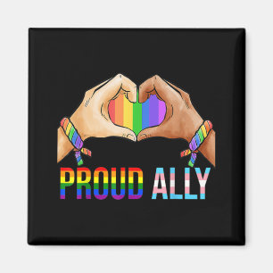 Proud Ally Pride LGBT Transgender Flagga Heart Gay Magnet