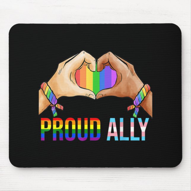 Proud Ally Pride LGBT Transgender Flagga Heart Gay Musmatta (Framsidan)
