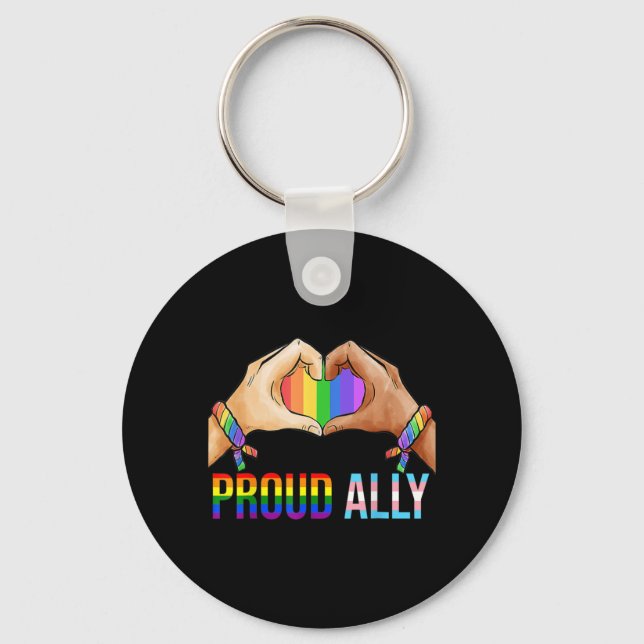 Proud Ally Pride LGBT Transgender Flagga Heart Gay Nyckelring (Framsida)