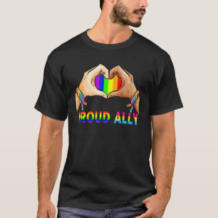 Proud Ally Pride Lgbt Transgender Flagga Heart Gay T Shirt