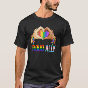 Proud Ally Pride Lgbt Transgender Flagga Heart Gay T Shirt