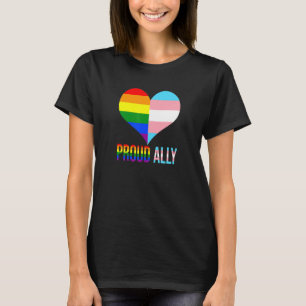 Proud Ally Pride Lgbt Transgender Flagga Heart Gay T Shirt