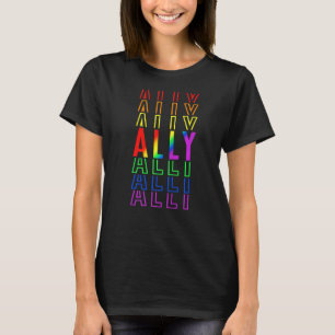 Proud Ally Rainbow Lgbt Gay Lesbisk Human Högers E T Shirt