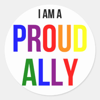 Proud Ally Sticker Runt Klistermärke