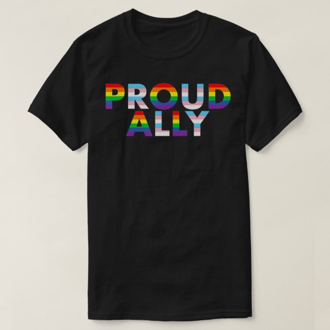 Proud Ally Trans Gay Lesbisk Transgender Pride Sup T Shirt (Design framsida)