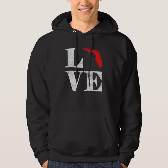 Proud America Citizen State Flag Land Map Love Flo Hoodie (Framsida)
