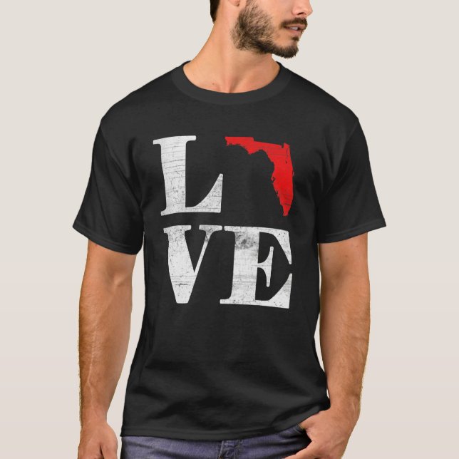 Proud America Citizen State Flag Land Map Love Flo T Shirt (Framsida)
