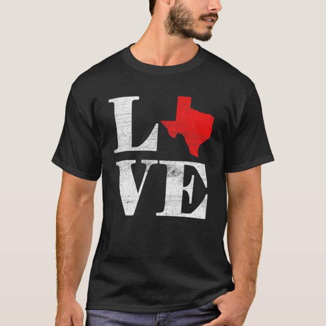 Proud America Citizen State Flag Land Map Love Tex T Shirt (Framsida)