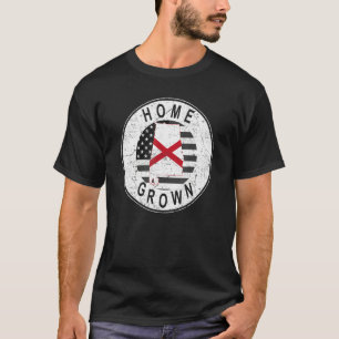 Proud America Statlig flagga US Home Grown Alabama T Shirt