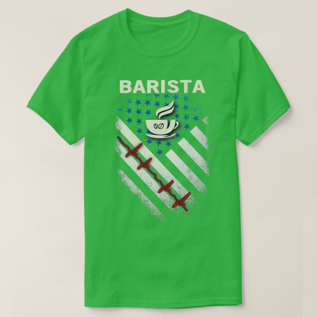 Proud American Barista T Shirt (Design framsida)