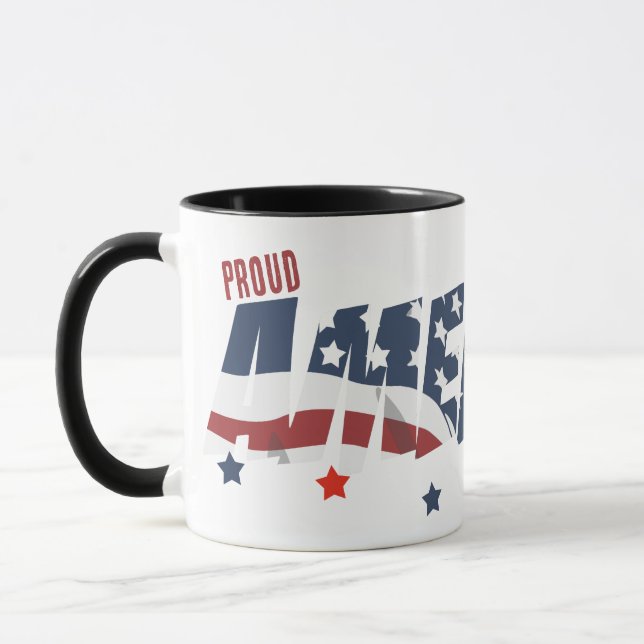 Proud American Distress Font och American Flagga Mugg (Vänster)