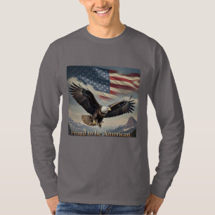 Proud American Eagle Flagga Mountain Manar T Shirt