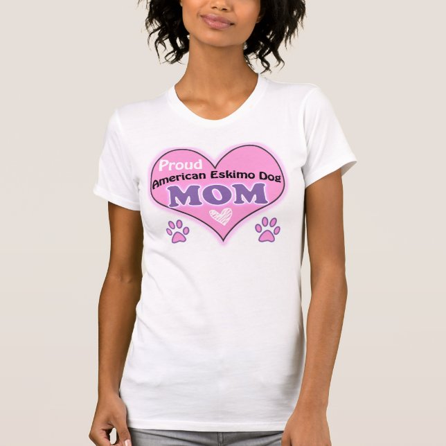 Proud American Eskimo Hund Mamma T-shirt (Framsida)