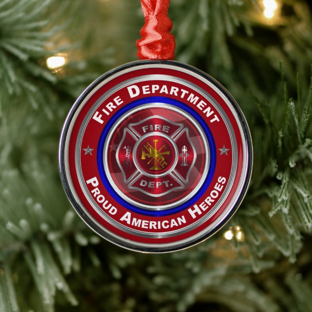 Proud American Firefighter-jul Julgransprydnad Metall (Träd)