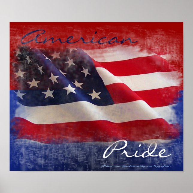 Proud American Flagga Poster (Framsidan)
