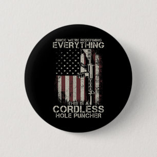 Proud American Flagga Veteran Gun Höger Tlt Cordle Knapp