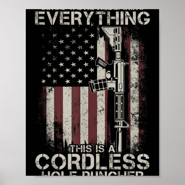 Proud American Flagga Veteran Gun Höger Tlt Cordle Poster (Framsidan)