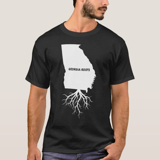 Proud American Grown with Georgia State Roots T Shirt (Framsida)