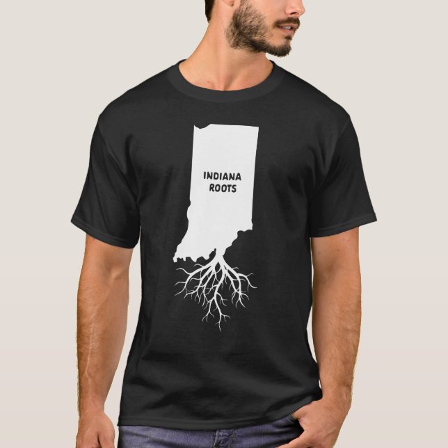 Proud American Grown with Indiana State Roots T Shirt (Framsida)