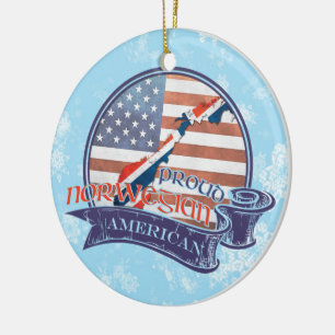 Proud American Norsk julprydnad Julgransprydnad Keramik