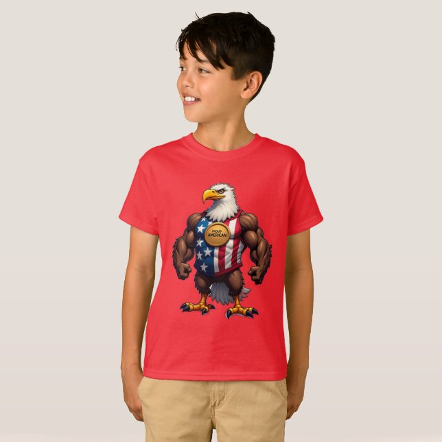 PROUD AMERICAN ÖRN Patriotic T Shirt (Hel framsida)