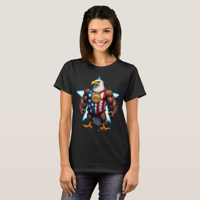 PROUD AMERICAN ÖRN Patriotic T Shirt (Hel framsida)