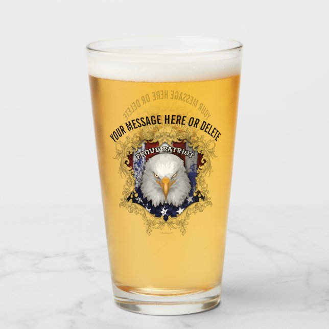 Proud American Patriot Glass Glaskopp (Framsida fylld)