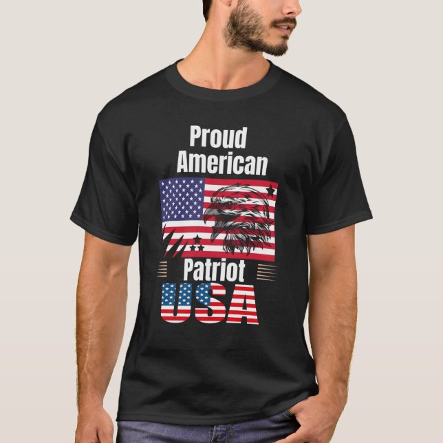 Proud American Patriot T-Shirt (Framsida)