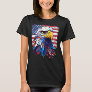 Proud American Patriotic Eagle USA flagga 4 juli F T Shirt