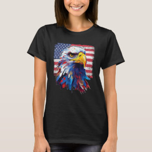 Proud American Patriotic Eagle USA flagga 4 juli F T Shirt