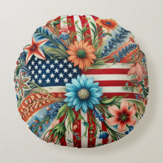 Proud American Pillow. Rund Kudde