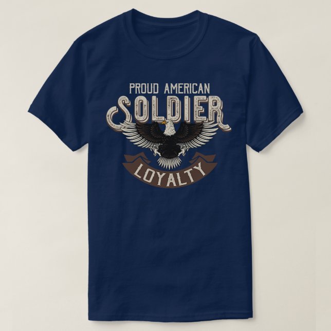 Proud American Soldier T Shirt (Design framsida)