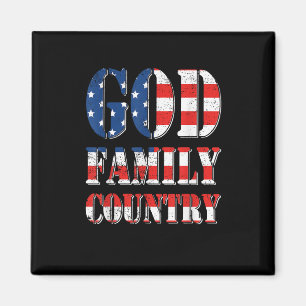 Proud American US Flagga God Family Land Magnet