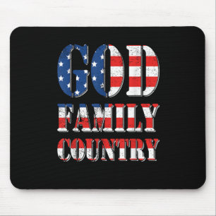 Proud American US Flagga God Family Land Musmatta