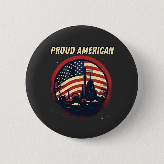 Proud American, USA flagga Knapp (Framsida)