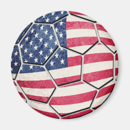 Proud American USA flagga Soccer Ball Magnet