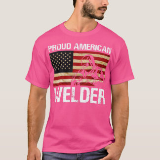 Proud American Welder Flagga T Shirt