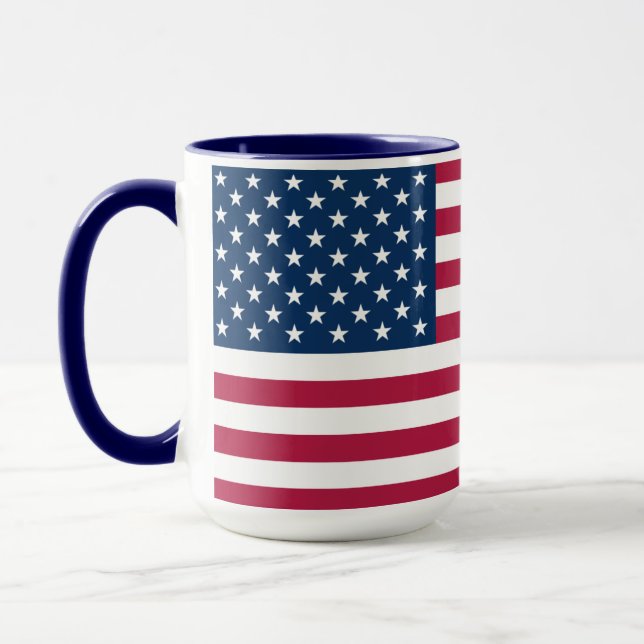 Proud Americans | Large 15 oz American Flag Mug Mugg (Vänster)