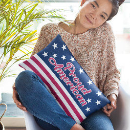 Proud Amerikanska stjärnor och rand USA flagga Lumbarkudde